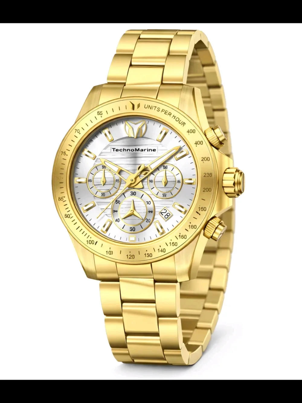 TechnoMarine Manta Ray Men's Watch 42mm Gold TM-225122 VD53 NEW